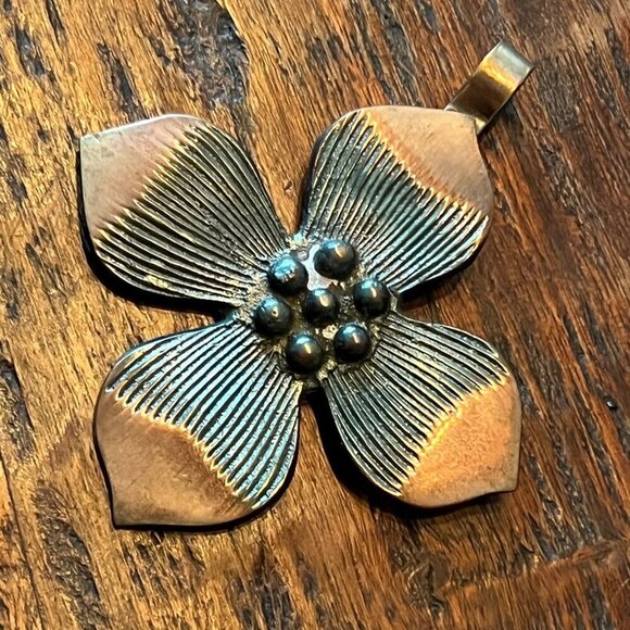 Copper Dogwood Bloom Necklace Enhancer - Picture 1 of 6